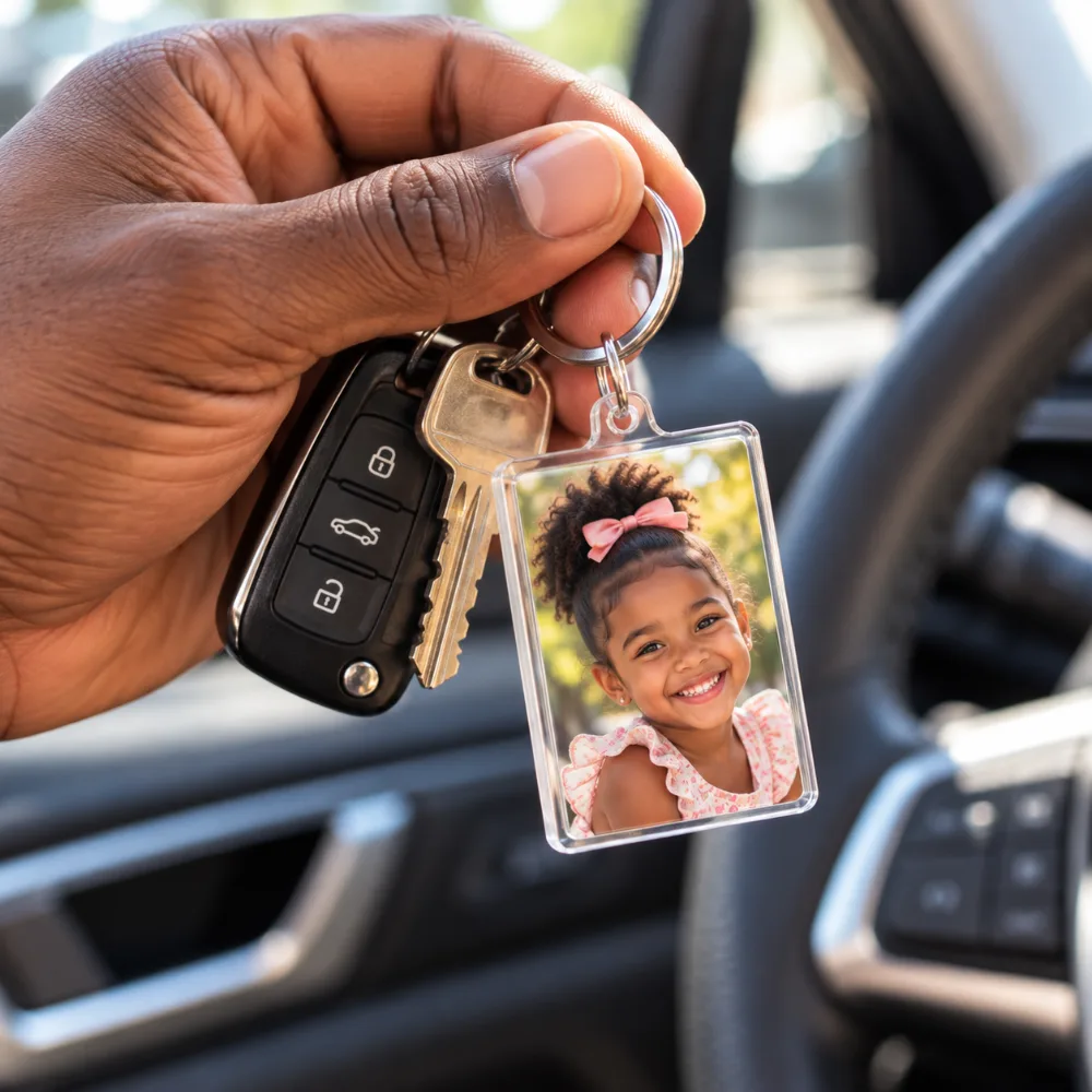 Example of Double-Sided Photo Keychain